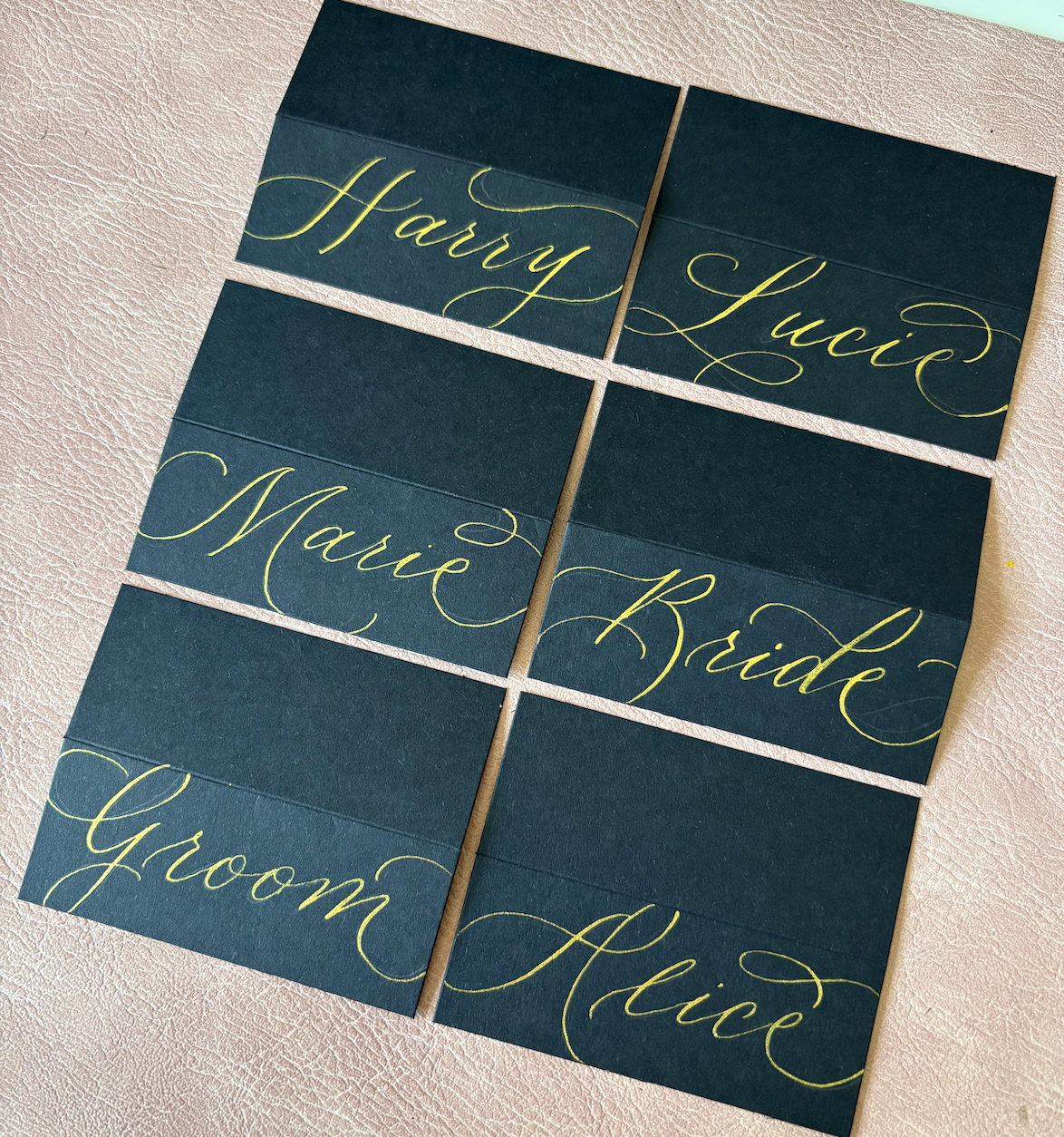 Place Cards Calligraphy Engraving Live Event Artist Personalisation London Hampshire Surrey Berkshire Jodie Rose Calligraphy