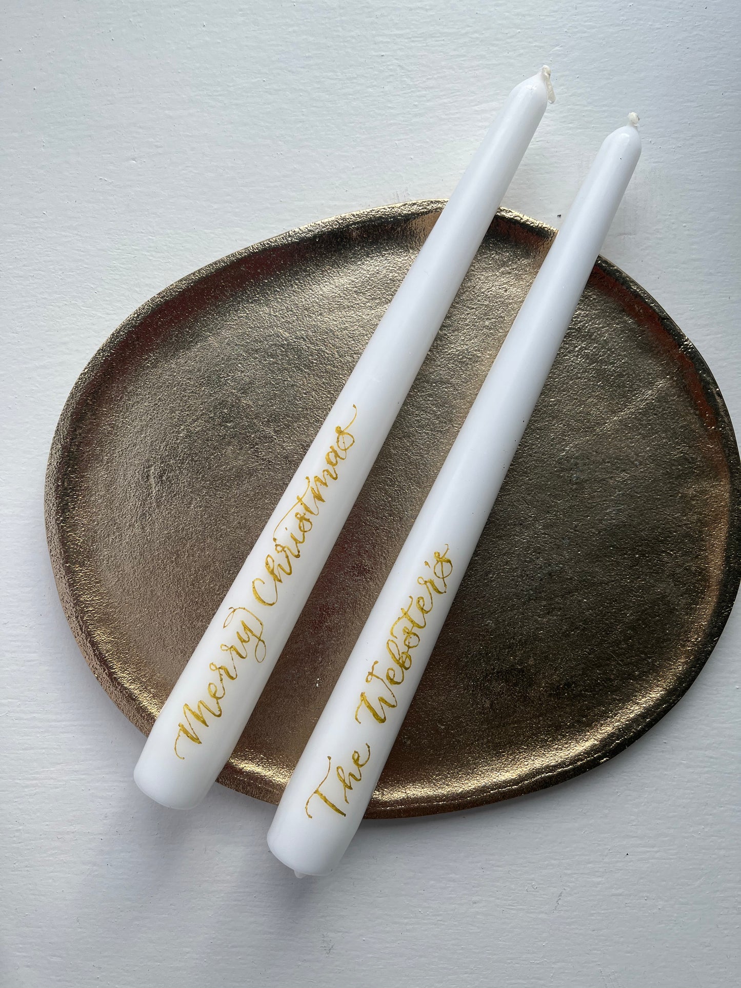 Pair of custom tapered candles