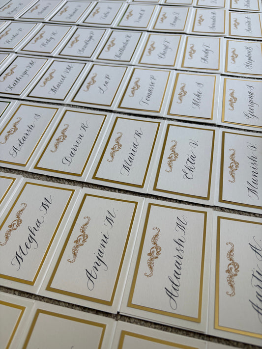 The Finishing Touch: Handwritten Calligraphy Place Cards
