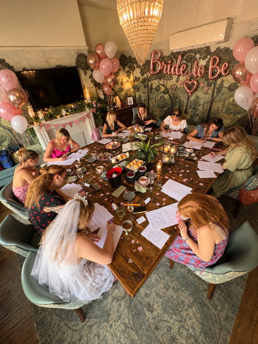 Calligraphy hen do workshop in Farnham, Surrey