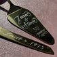 hand engraved stainless cake server personalised with elegant calligraphy available in the UK 