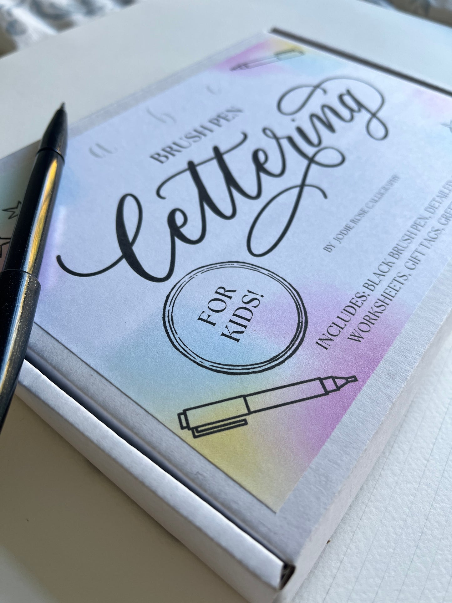 Kids brush pen lettering kit