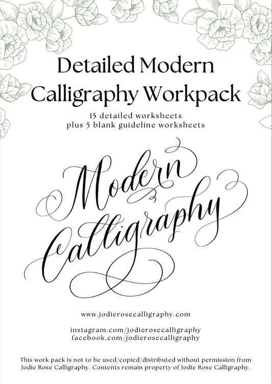 Calligraphy Worksheet Bundle